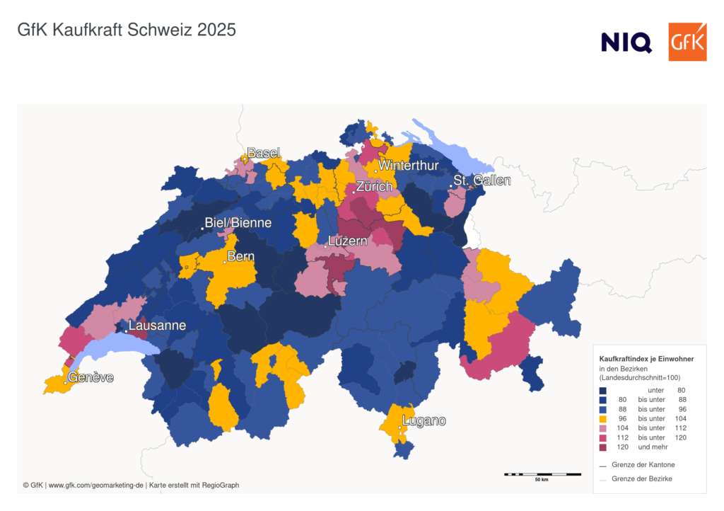 Kaufkraft in Österreich 2025: Wo das Geld sitzt – aktuelle GfK-Daten im Vergleich
Die neue GfK-Kaufkraftstudie zeigt: In Österreich bleibt die Kaufkraft relativ gleichmäßig verteilt. Dennoch lohnt sich der Blick auf Bundesländer und Bezirke. Wo es 2025 am meisten zu holen gibt, zeigt unser Überblick.